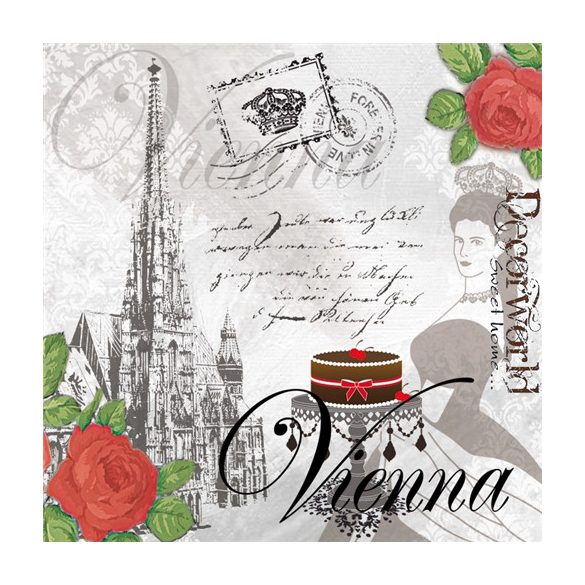 PPD Szalvéta 33x33cm Sacher Cake of Vienna  20db