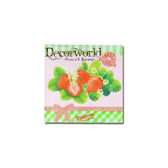 PPD Szalvéta 33x33cm Delicious Strawberries rosé  20db