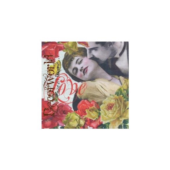 PPD Szalvéta 33x33cm  20/cs Vintage Kiss