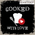 PPD Szalvéta 33x33cm Cooked with Love black  20db