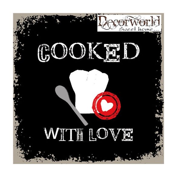 PPD Szalvéta 33x33cm Cooked with Love black  20db