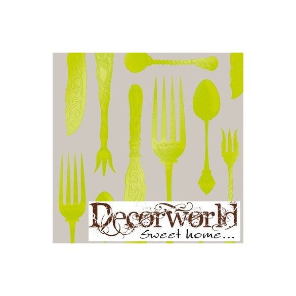 PPD Szalvéta 33x33cm Tableware Embossed taupe lime