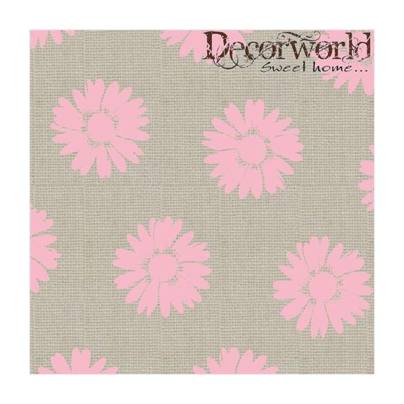 PPD Szalvéta 33x33cm Fashion Daisies taupe rosa