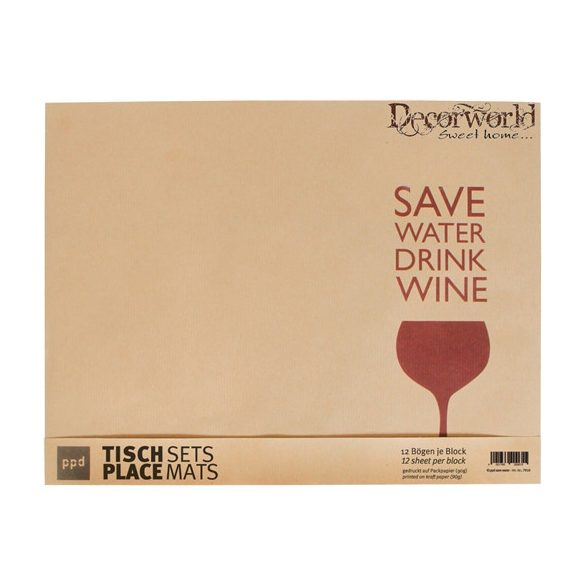 Papír Alátét "Save Water Drink Wine"42x32cm S/12