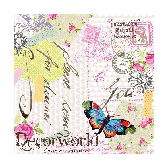 PPD Szalvéta 33x33cm Love Letter