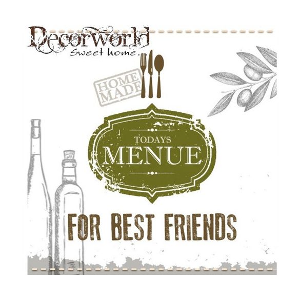 PPD Szalvéta 33x33cm For Best Friends white  20db