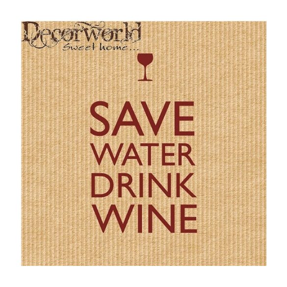 PPD Szalvéta 33x33cm Save Water brown  20db