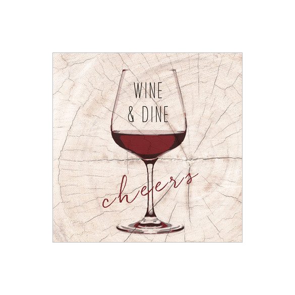 PPD Szalvéta 33x33cm Wine & Dine red  20db