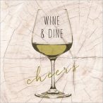 PPD Szalvéta 33x33cm Wine & Dine white  20db