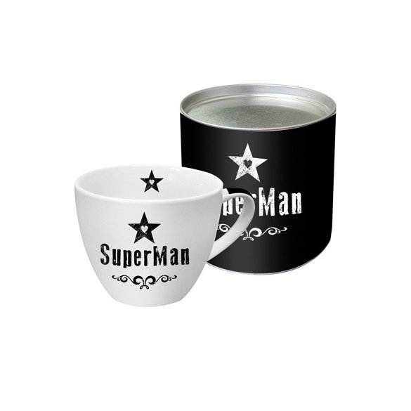 PPD Bögre nagy díszdobozban SuperMan black