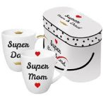 PPD Bögre díszdobozban sett/2 Super Mom & Dad real gold