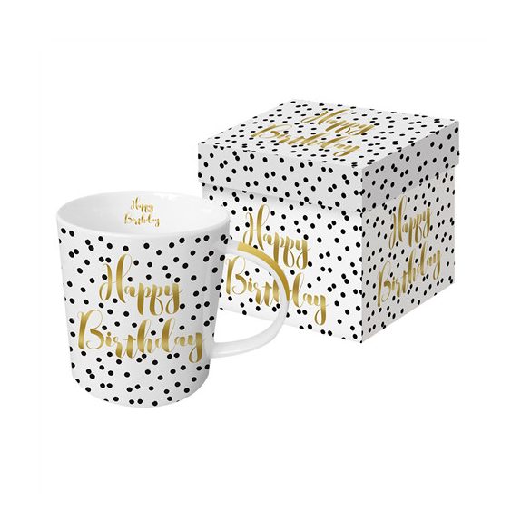 PPD Bögre Happy Birthday real gold