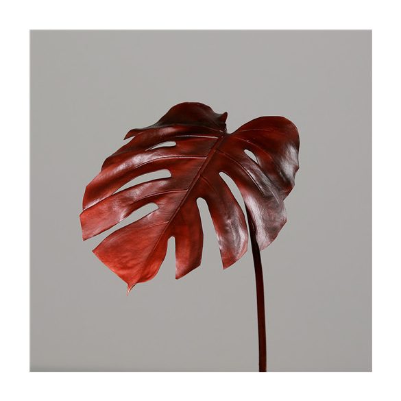 Monstera levél 75 cm - Bordó