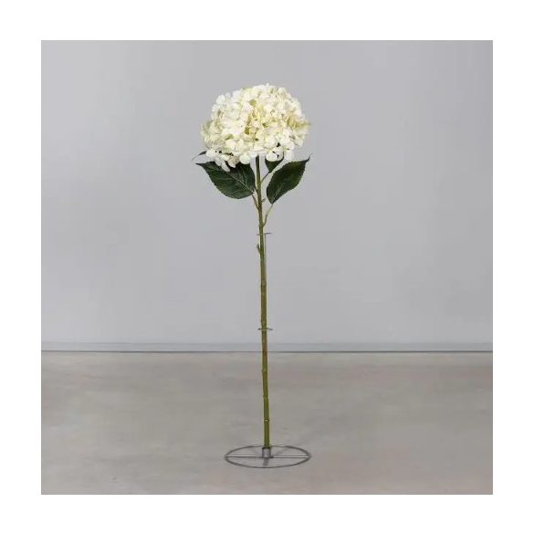 Hortenzia selyemvirág állvánnyal 113cm - Fehér