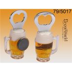 Fém sörbontó, Sörös üveges, mágnessel, 9cm