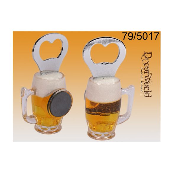 Fém sörbontó, Sörös üveges, mágnessel, 9cm