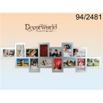 Ezüst Fa fotó keret, 115x35cm, 14kép 10x15cm