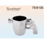 Ezüst kőbögre, Revolver fogantyús, 18x10cm