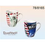 Porcelán bögre New York 10x8cm 2 féle