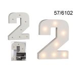 Fa szám "2" világító 7 LED 16cm AAA elemes