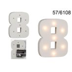 Fa szám "8" világító 7 LED 16cm AAA elemes