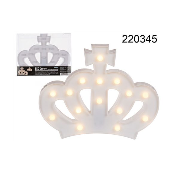 Korona 15 melegfehér LED 29x22cm AA elemes