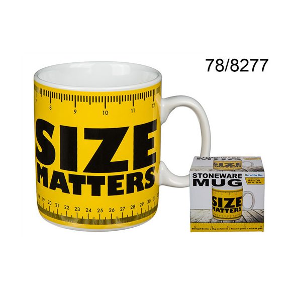 Kő bögre "Size Matters" 12,5x11cm