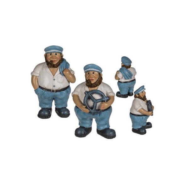 Polirezin figura, tengerész pipával,kb. 8x14 cm - 2fajta