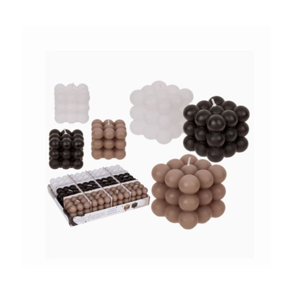 Gyertya buborék 6x5,5cm - 3 színben