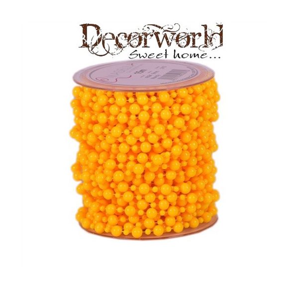 Szalag gyöngy textil 8mmx15m sárga