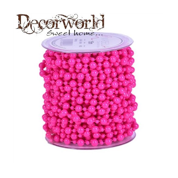 Szalag gyöngy textil 8mmx15m pink