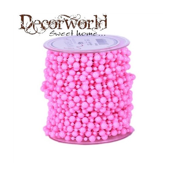 Szalag gyöngy textil 8mmx15m rózsaszín