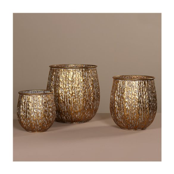 Fém kaspó szett 24 cm, 33 cm, 38 cm - Arany S/3