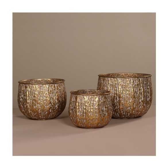 Fém kaspó 30 cm - Arany L-es