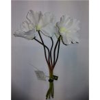 Ciklámen csokor 5ággal műanyag 29cm - Fehér