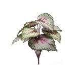   Begonia leaves bush 25cm - Szürke/rózsaszín (UV/időjárás álló)