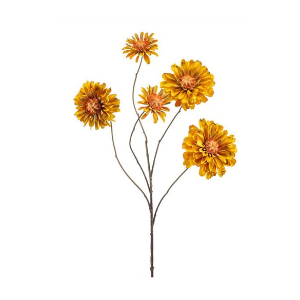 Zinnia spray 88cm - Sötét sárga