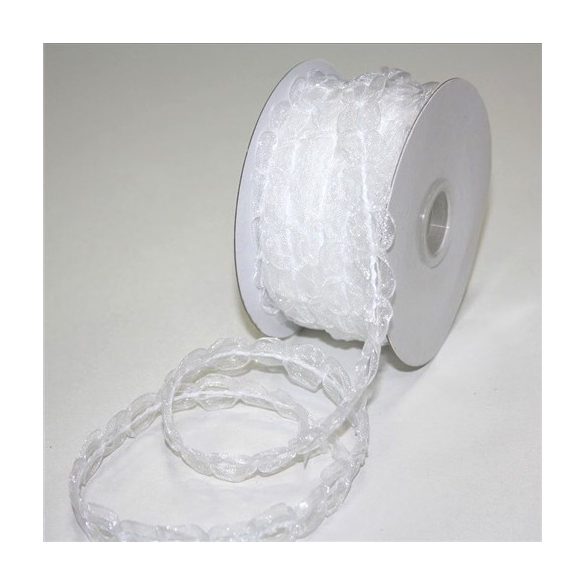 Fodros tüll szalag 16mm x 10m - Fehér