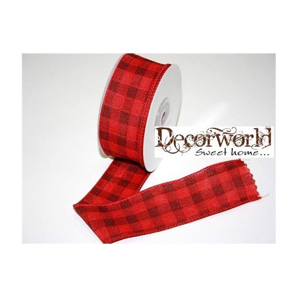 Dekorszalag kockás textil 4cmx10m