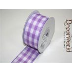 Textil szalag kockás drótos v.lila 38mm/10m