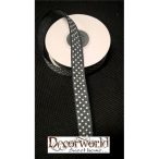 Textil szalag pöttyös szürke 15mm x 10m