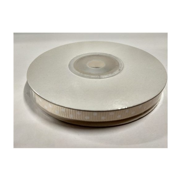 Dekorszalag ripsz 7mm x 10m KRÉM PÖTTYÖS