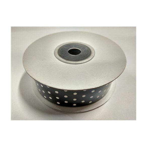 Dekorszalag ripsz 23mm x 10m fekete pöttyös