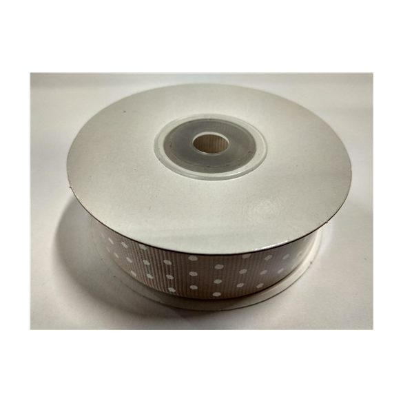 Dekorszalag ripsz 23mm x 10m drap  pöttyös
