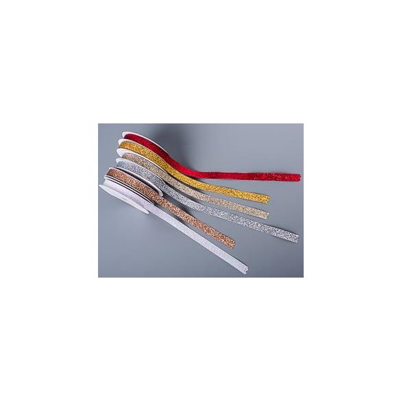 Dekorációs szalag glitteres 10mm/10m - Bordó