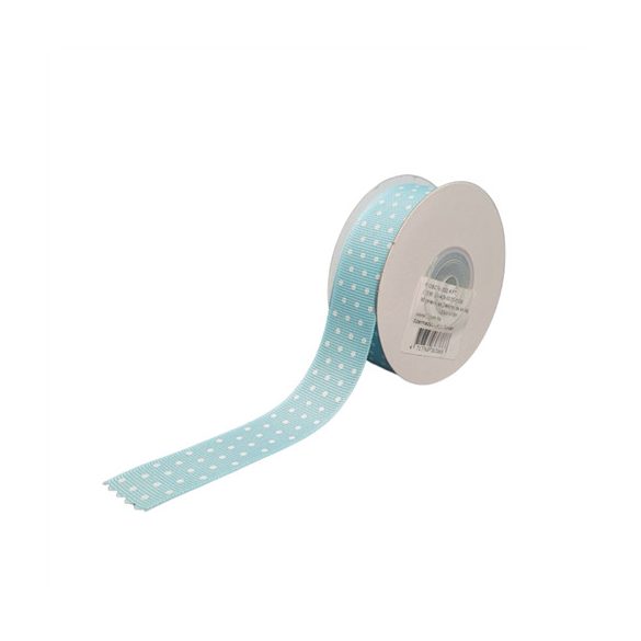 Ripsz szalag pöttyös babakék 23mm/10m