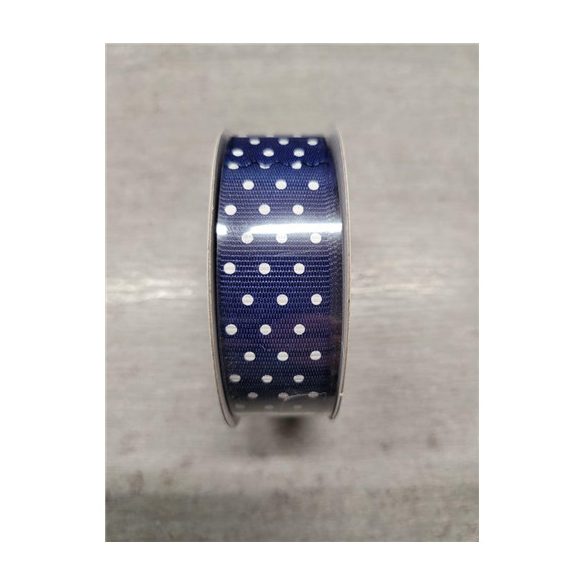 Ripsz szalag pöttyös  sötét matrózkék 23mm/10m