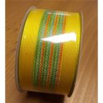 Textil szalag csíkos drótos sárga 38mm/10m