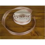 Dekorációs szalag fehér/piros csíkos 16mm x 10m