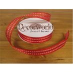 Dekorációs szalag piros/fehér csíkos 16mm x 10m